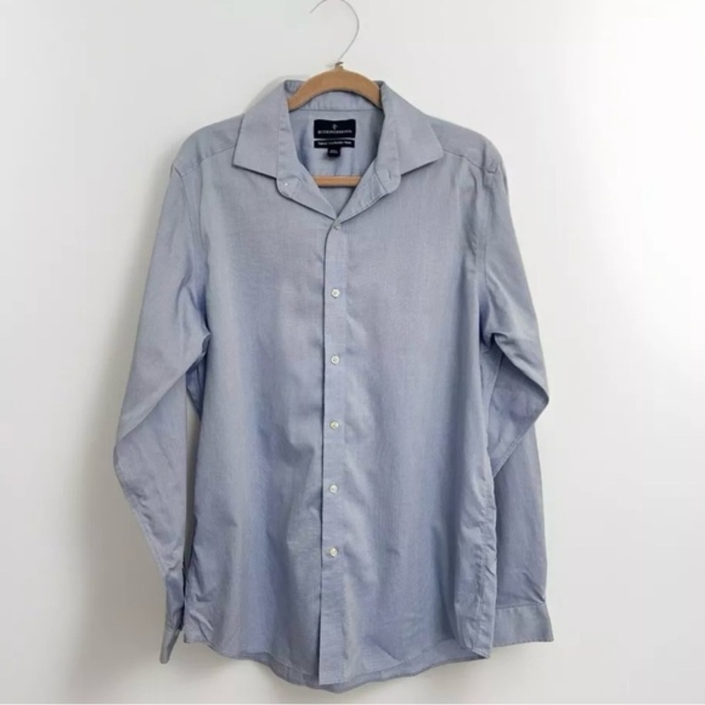 Buttoned Down Mens Button Up‎ Long Sleeve Shirt Size 16 1/2 37 Blue Casual